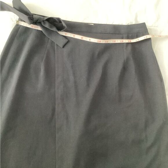 Ivan Grundahl Zs 44 black wide trousers wrap front and side tie, wool blend - Picture 10 of 13